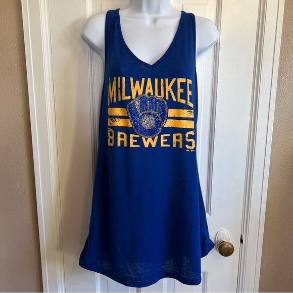 Majestic Tops - Milwaukee brewers sequin tank top
